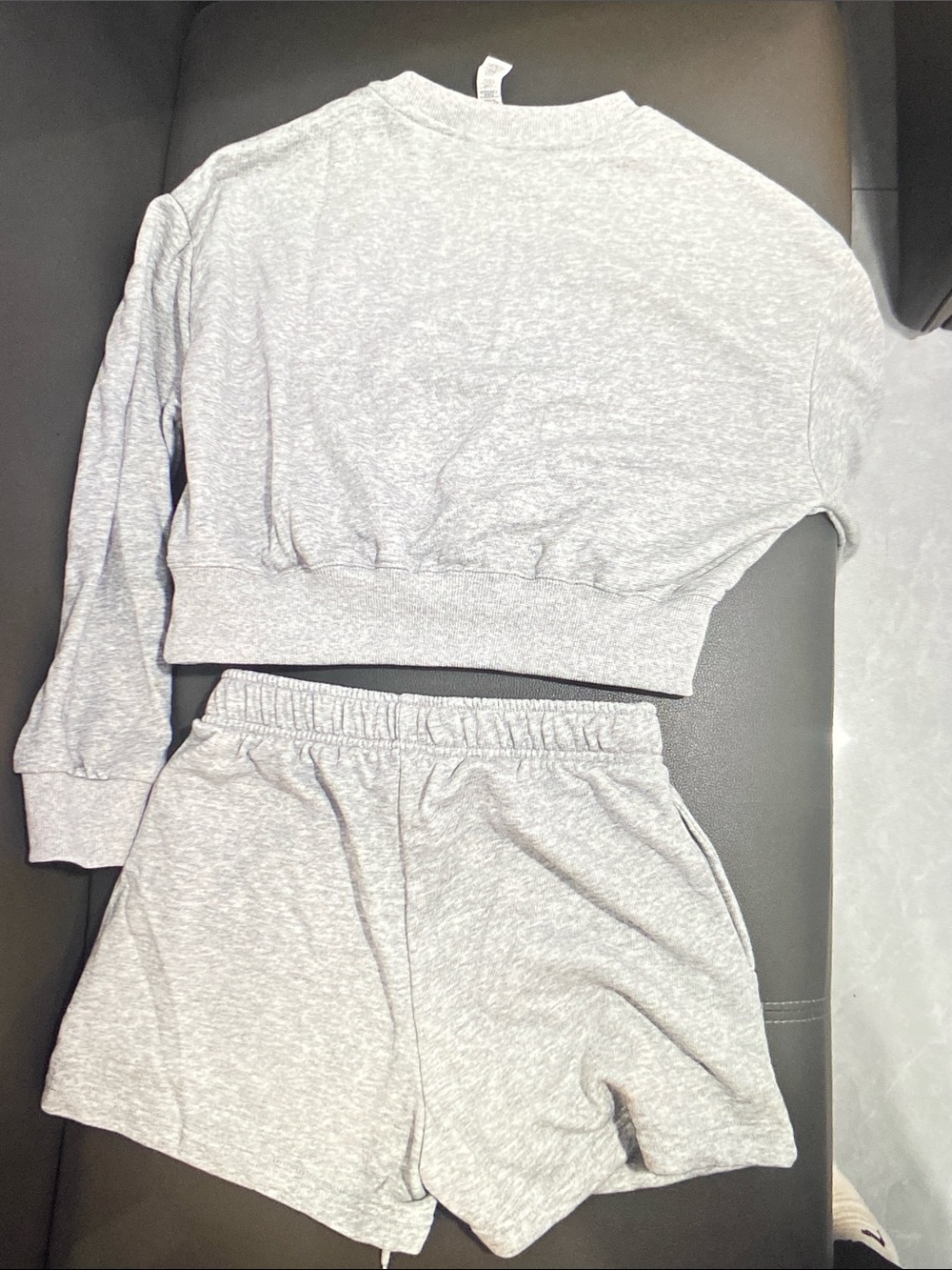 ALO Yoga Women's Athletic Shorts and Sweatshirt Set - Gray - Picture 2 of 8